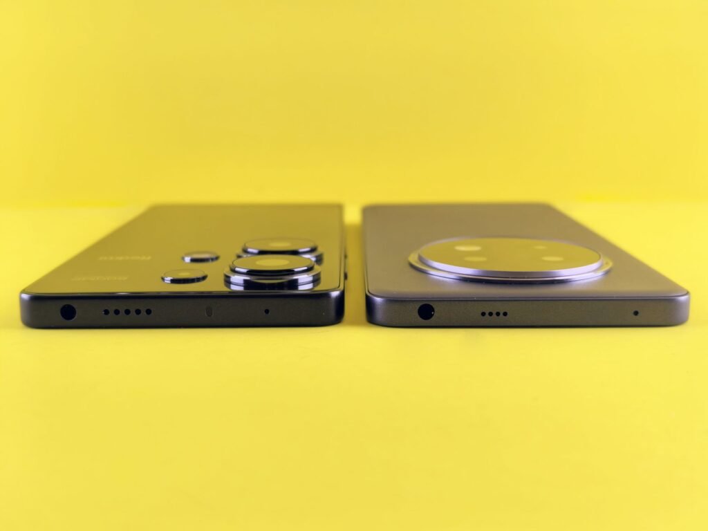 HMD Nokia 123 Shield price in Pakistan – Two smartphones showcased side-by-side against a vibrant yellow background.