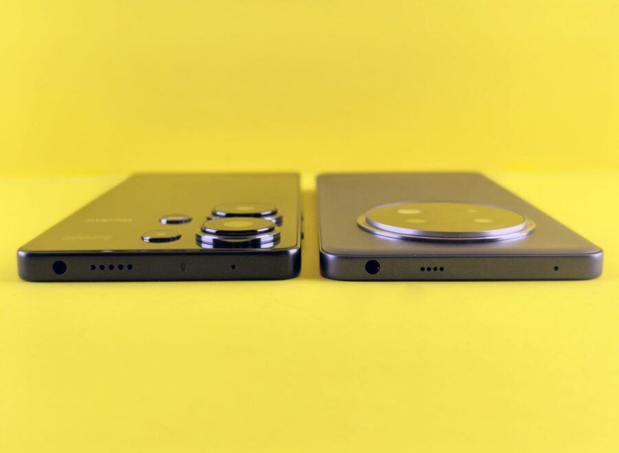 HMD Nokia 123 Shield price in Pakistan – Two smartphones showcased side-by-side against a vibrant yellow background.