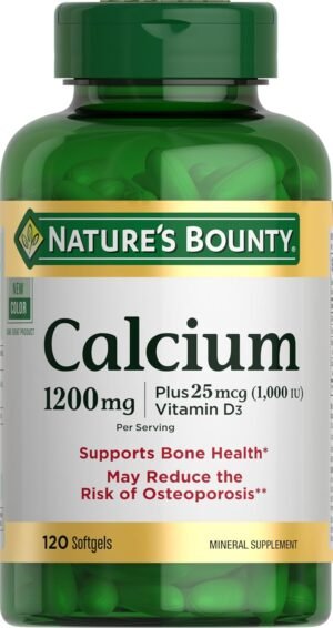 Nature's Bounty Calcium 1200mg with Vitamin D3 1000 IU 120 Softgels