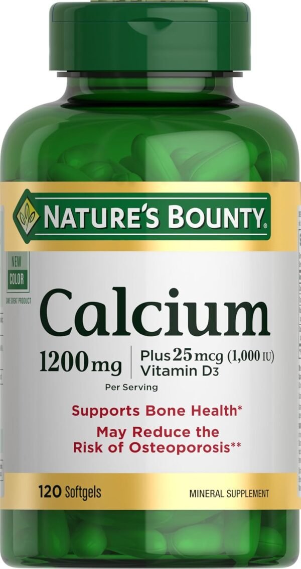 Nature's Bounty Calcium 1200mg with Vitamin D3 1000 IU 120 Softgels