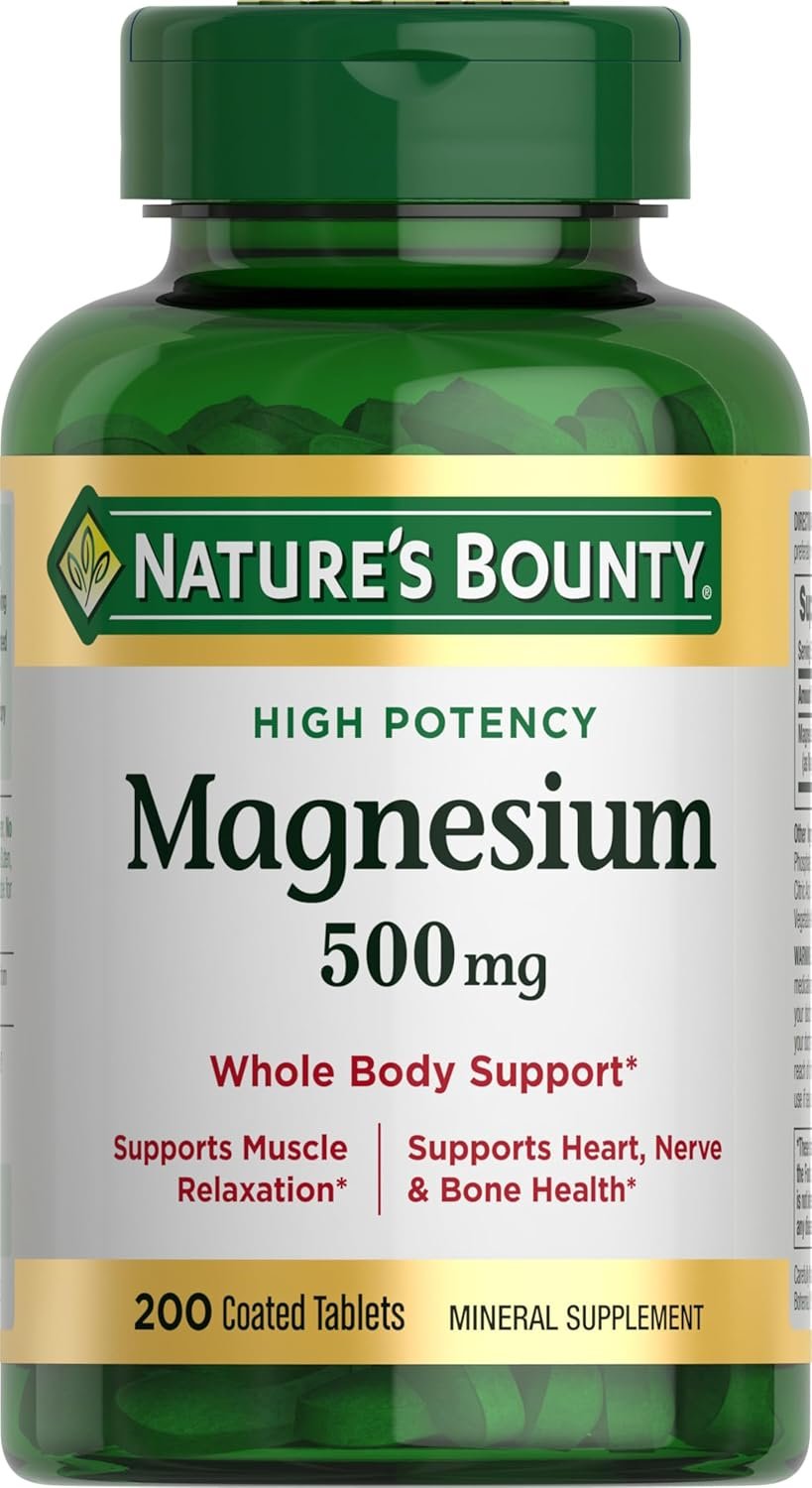 Nature's Bounty Magnesium 500mg Tablets 200 Count