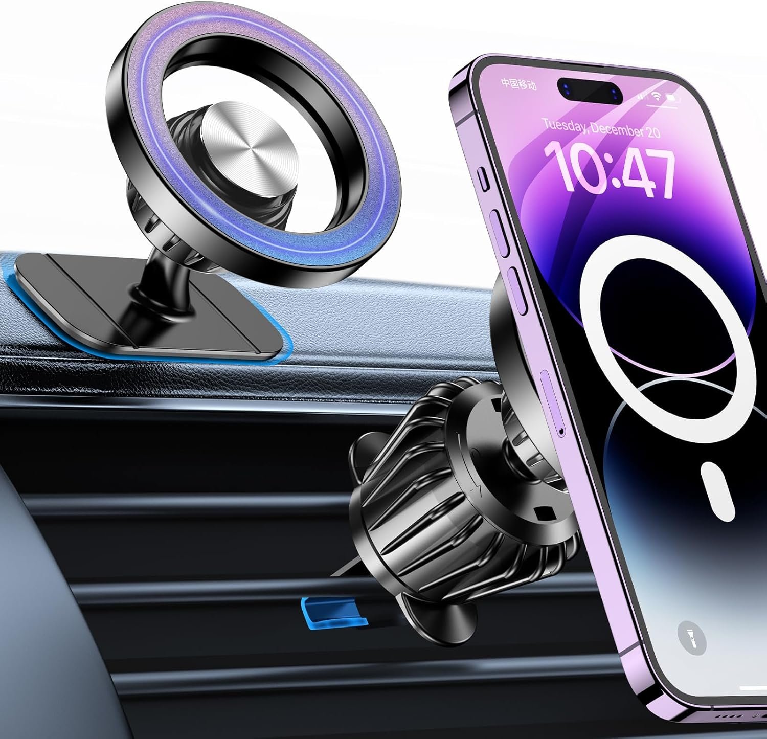 MagSafe Car Mount for iPhone 20 Strong Magnets 360 Degree Rotating Phone Holder