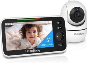 HelloBaby HB6550 No WiFi Baby Monitor – 5" Video Screen, PTZ Camera, Night Vision & 2-Way Audio