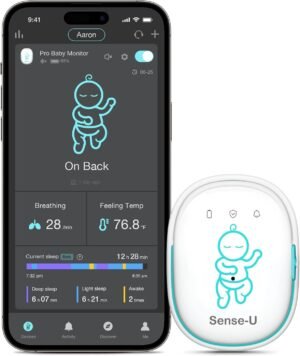 Sense-U Pro Baby Breathing & Sleep Monitor – Movement, Position & Temperature Alerts