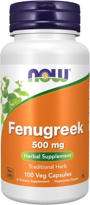 NOW Foods Fenugreek 500mg 100 Veg Capsules