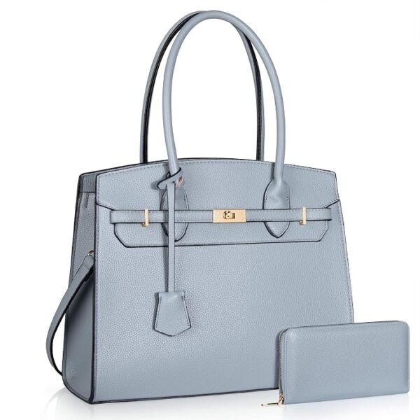 Women's adjustable strap work satchel handbag with wallet