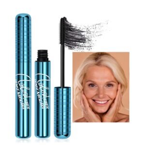 Waterproof volumizing black mascara for older women with thinning lashes and sensitive eyes