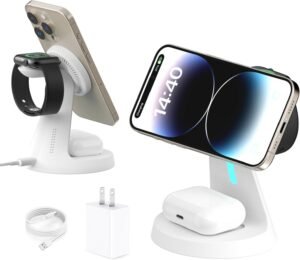 3-in-1 15W wireless charging station for iPhone AirPods and Apple Watch