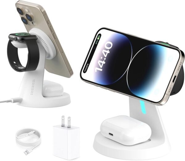 3-in-1 15W wireless charging station for iPhone AirPods and Apple Watch