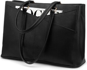 LOVEVOOK Laptop Tote Bag for Women 15.6-Inch, Waterproof Leather Computer Work Bag, Business Office Briefcase