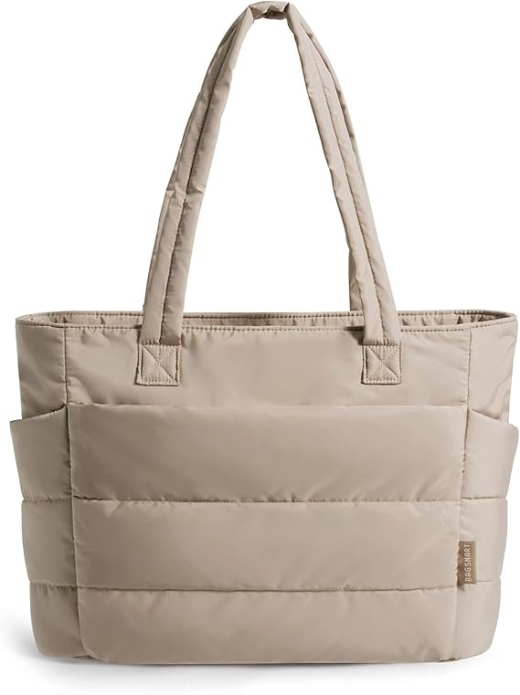 BAGSMART lightweight puffy tote bag handbag for women