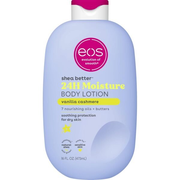 eos Shea Better Body Lotion Vanilla Cashmere 16 fl oz with 24-hour moisture