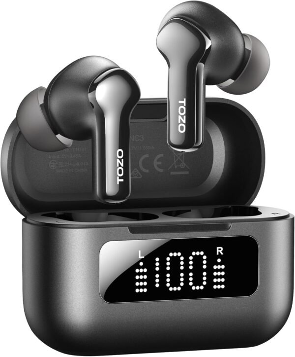 TOZO Hybrid Active Noise Cancelling in-ear wireless earbuds with 68 hour playtime