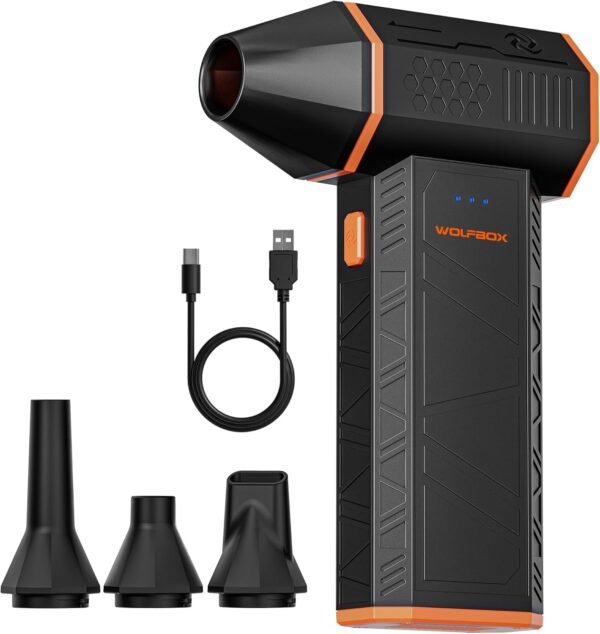 WOLFBOX MegaFlow 50 compressed air duster with 110000 RPM motor and 3 adjustable gears