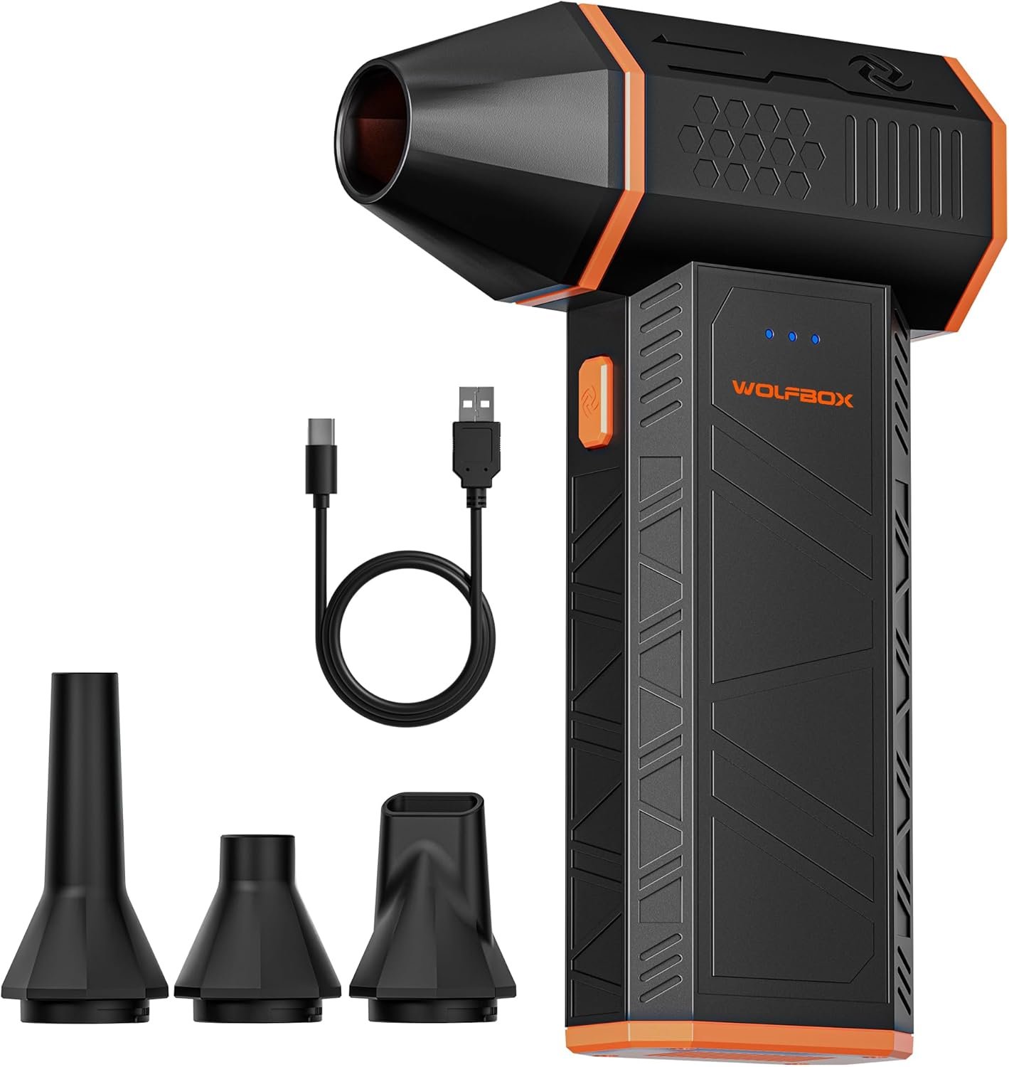 WOLFBOX MegaFlow 50 compressed air duster with 110000 RPM motor and 3 adjustable gears