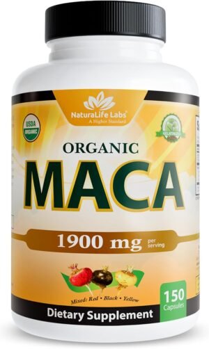 NaturaLife Labs Organic Maca Root 1900mg 150 Capsules