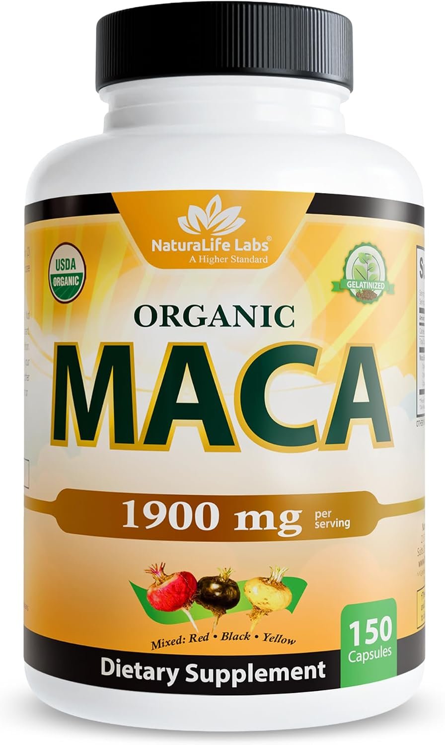 NaturaLife Labs Organic Maca Root 1900mg 150 Capsules