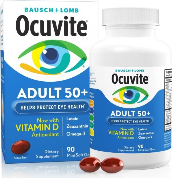 Ocuvite 50+ Eye Vitamins Lutein and Zeaxanthin Supplement 90 Softgels