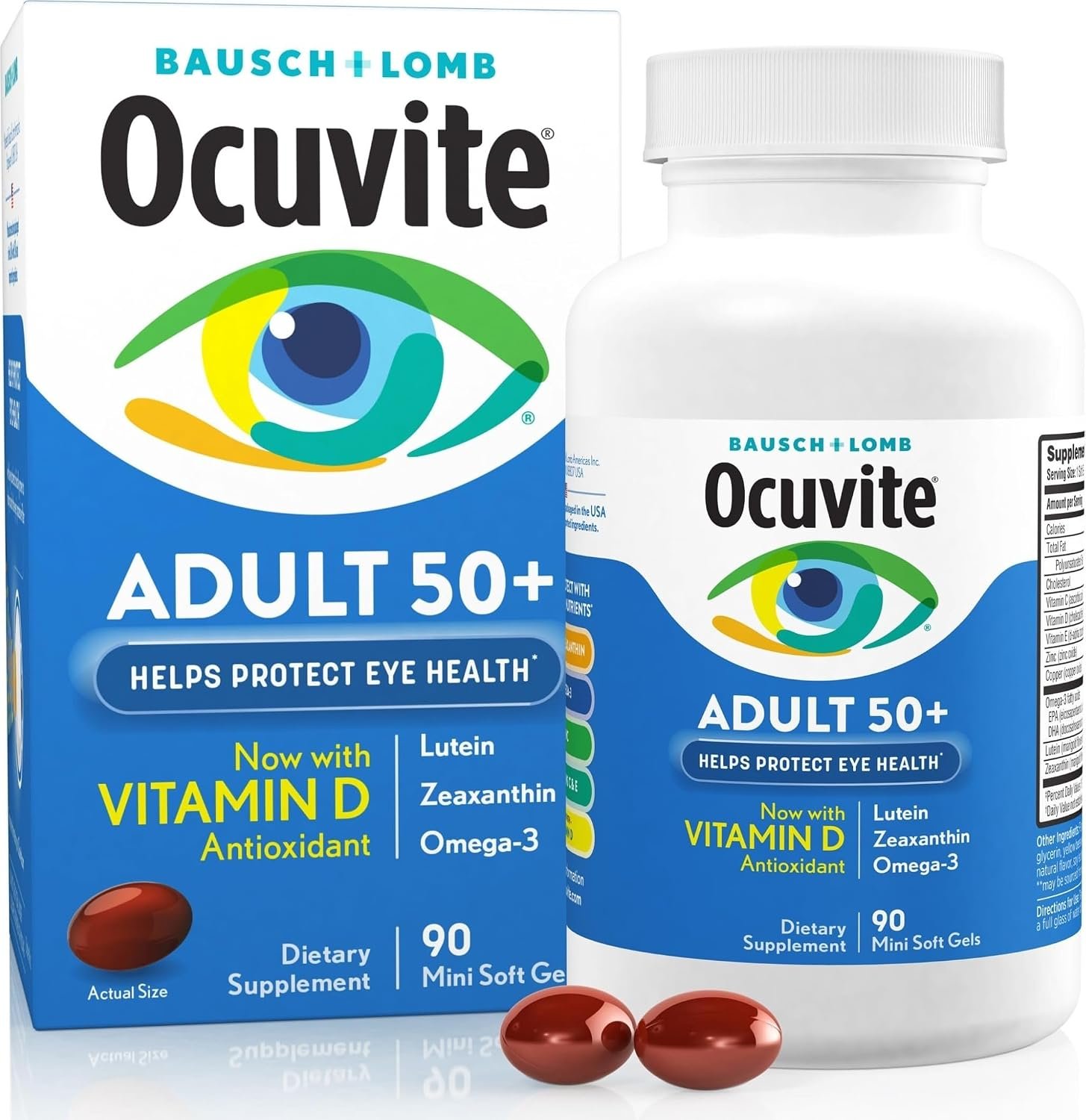 Ocuvite 50+ Eye Vitamins Lutein and Zeaxanthin Supplement 90 Softgels