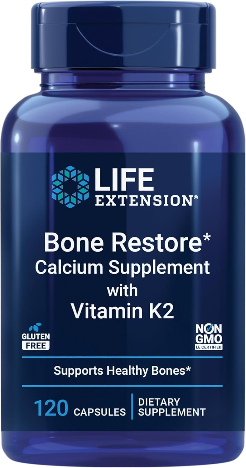 Life Extension Bone Restore with Vitamin K2 Bone Health Supplement 120 Capsules