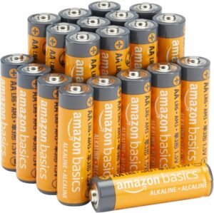 Amazon Basics 20-Pack AA Alkaline Batteries 1.5 Volt with 10-Year Leak-Free Shelf Life