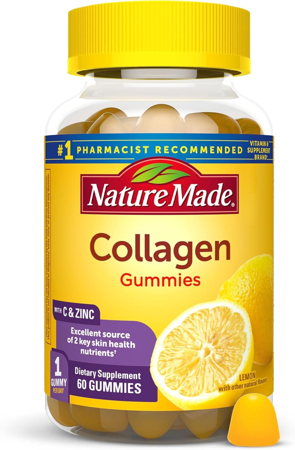 Nature Made Collagen Gummies with Vitamin C and Zinc 60 Count