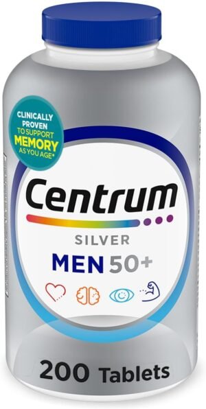 Centrum Silver Men's 50+ Multivitamin with Vitamin D3 B-Vitamins and Zinc 200 Tablets