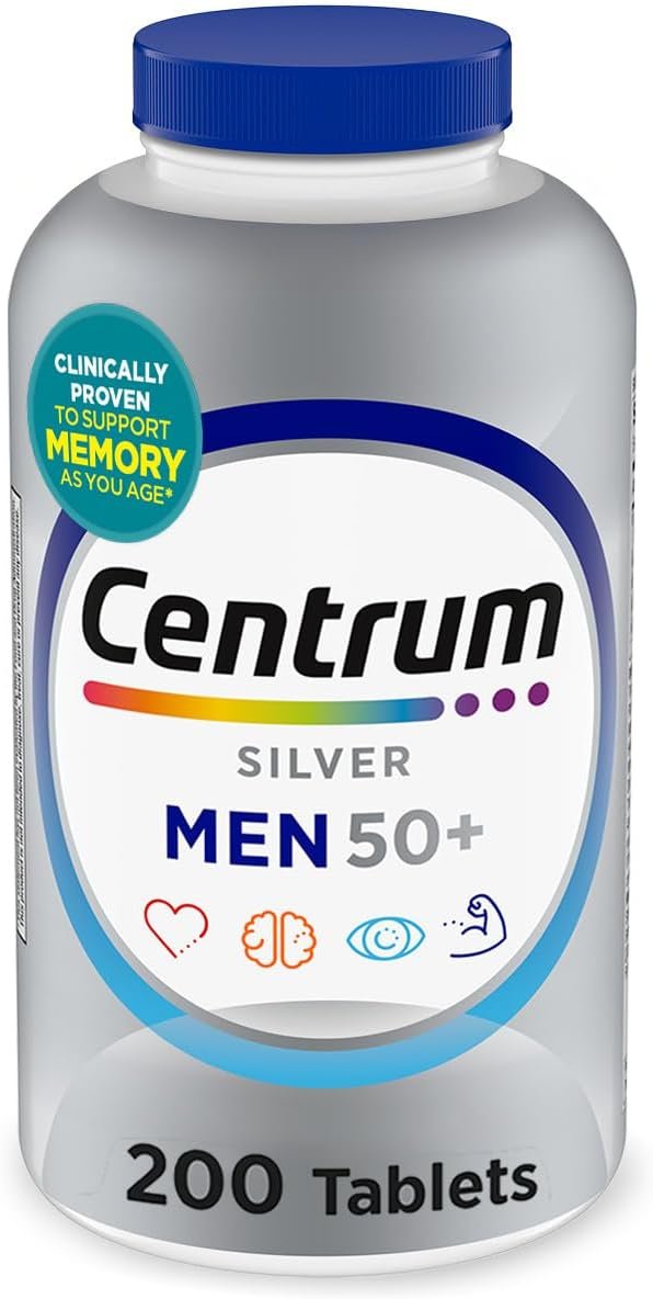 Centrum Silver Men's 50+ Multivitamin with Vitamin D3 B-Vitamins and Zinc 200 Tablets