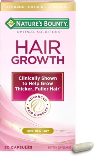 Nature's Bounty Optimal Solutions Hair Growth Vitamin Supplement 30 Count