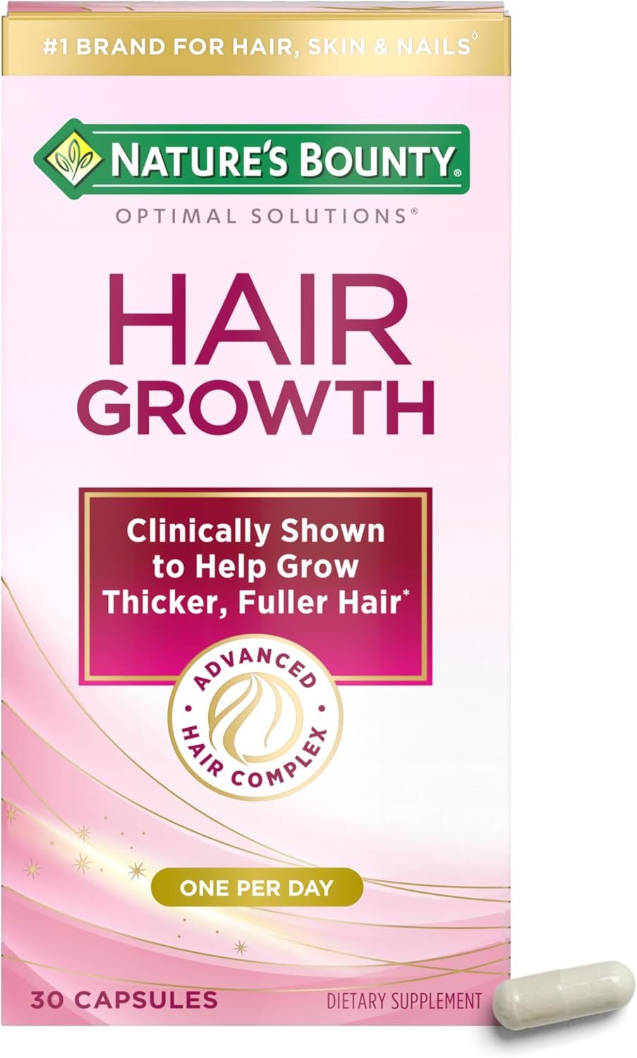Nature's Bounty Optimal Solutions Hair Growth Vitamin Supplement 30 Count